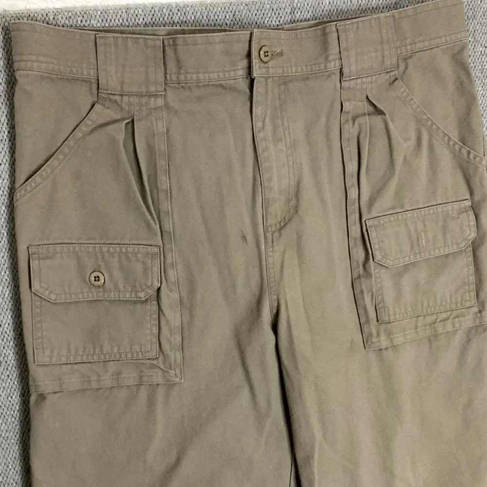 Cabela's Vintage Cargo Pants Men 37X36‎ Khaki Straight Classic Fishing Hunting